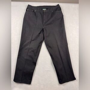 Lauren Jeans Co. Women's 16W Black Straight Leg Jeans Ankle Pants Classic